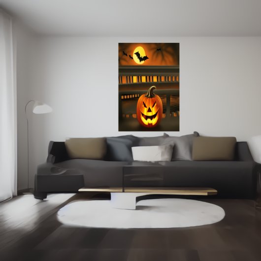 Der glückliche Kürbis | AI Art Poster