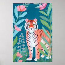 Der glückliche Orange Tiger