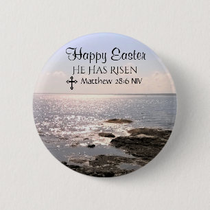 Der glückliche Ostertag Christus hat das Foto des Button