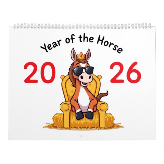 Der glückliche Pferd – 2026 Kalender der Freude (Titelbild)