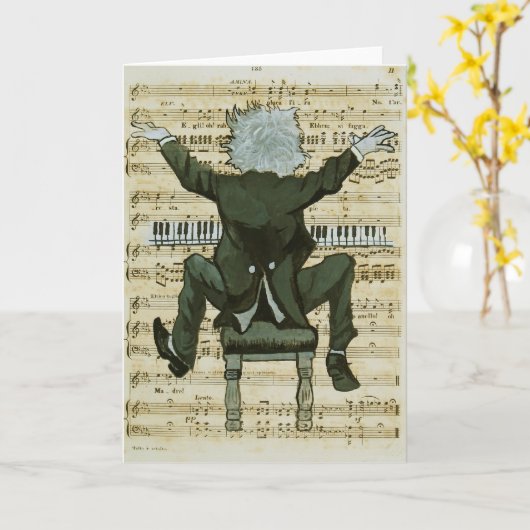 Der glückliche Pianist Karte (Gelbe Blume)