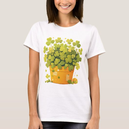 Der glückliche Pot der Klee T-Shirt (Vorderseite)