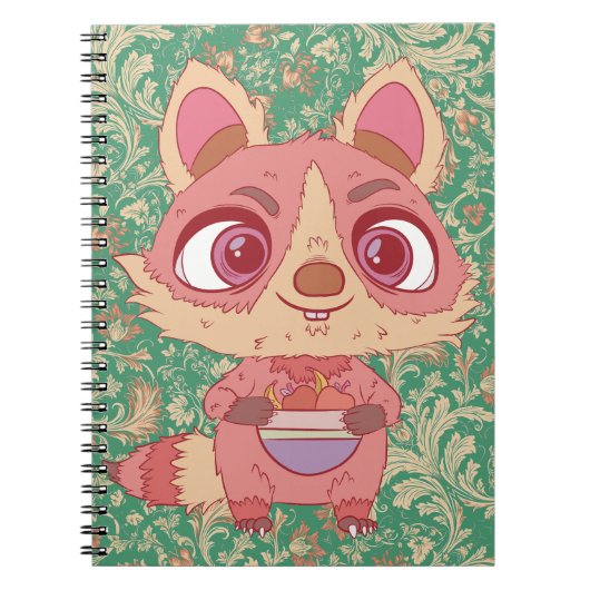 Der glückliche Raccoon Notizblock (Vorderseite)