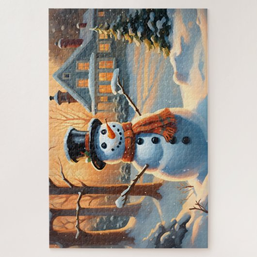 Der glückliche Schneemann Puzzle (Vertikal)