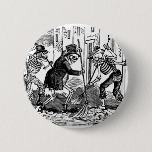"Der glückliche Straßen-Reiniger Calaveras " Button