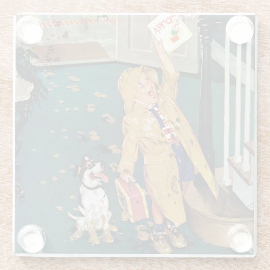 Der glückliche Tag der Mutter Glasuntersetzer (Rückseite)