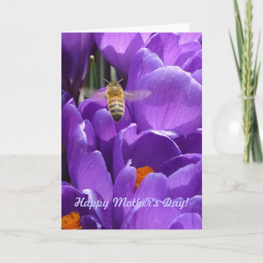 Der glückliche Tag der Mutter! "Krokusse und Karte (Vorderseite)