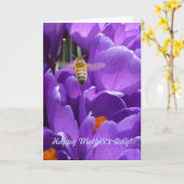 Der glückliche Tag der Mutter! "Krokusse und Karte (Gelbe Blume)