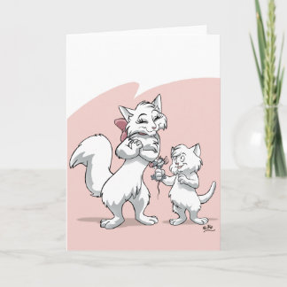 Der glückliche Tag der Mutter!! Mamakatze und Karte