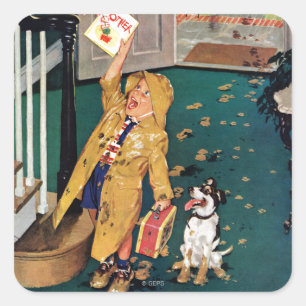 Der glückliche Tag der Mutter Quadratischer Aufkleber