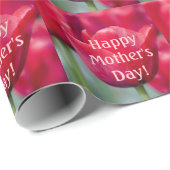 Der glückliche Tag der Mutter, rote Tulpen, Geschenkpapier (Rolleneckpunkt)
