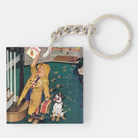 Der glückliche Tag der Mutter Schlüsselanhänger (Rückseite)