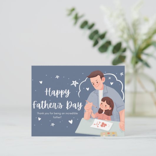 Der glückliche Tag des Vaters Postkarte (Stehend Vorderseite)