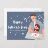 Der glückliche Tag des Vaters Postkarte (Vorne/Hinten)