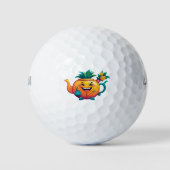 Der glückliche und wohlhabende Ananas-Teekessel Golfball (Vorderseite)