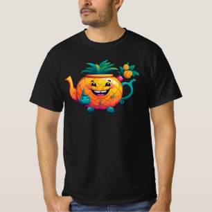 Der glückliche und wohlhabende Ananas-Teekessel T-Shirt