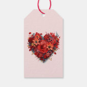 Der glückliche Valentinstag | Blumenherz | Benutze Geschenkanhänger (Rückseite)