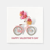 Der glückliche Valentinstag | Fahrrad & Ballons Serviette (Vorderseite)