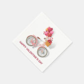 Der glückliche Valentinstag | Fahrrad & Ballons Serviette (Ecke)