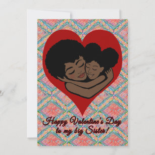 Der glückliche Valentinstag   Für große Schwester  Mitteilungskarte