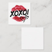 Der glückliche Valentinstag | Hugs & Kisses Mitteilungskarte (Vorne/Hinten)