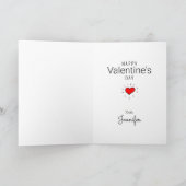 Der glückliche Valentinstag | Hundegesicht | Name  Dankeskarte (Innenseite)