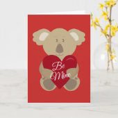 Der glückliche Valentinstag | Koala Liebe Karte (Gelbe Blume)