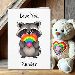 Der glückliche Valentinstag | LGBTQ Raccoon Karte