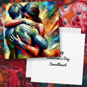 Der glückliche Valentinstag Lover ist begeistert Karte