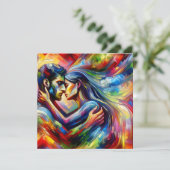 Der glückliche Valentinstag | Lover's Embrace Karte (Stehend Vorderseite)