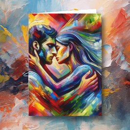 Der glückliche Valentinstag | Lover's Embrace Karte