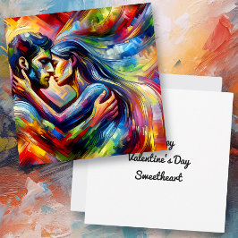 Der glückliche Valentinstag | Lover's Embrace Karte