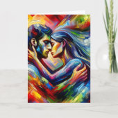 Der glückliche Valentinstag | Lover's Embrace Karte (Vorderseite)