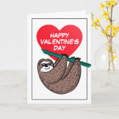 Der glückliche Valentinstag | Niedlicher Schlitten Karte (Gelbe Blume)