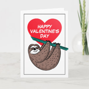 Der glückliche Valentinstag   Niedlicher Schlitten Karte