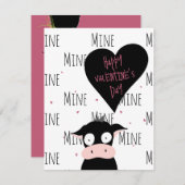 Der glückliche Valentinstag | Nur Moooo! | Kuhpupp Mitteilungskarte (Vorne/Hinten)