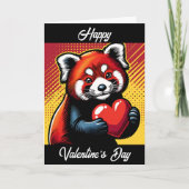 Der glückliche Valentinstag | Pop Art Red Panda Karte (Vorderseite)