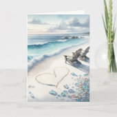 Der glückliche Valentinstag | Romantische Küste Karte (Vorderseite)