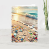 Der glückliche Valentinstag | Romantischer Ozeangl Karte (Vorderseite)