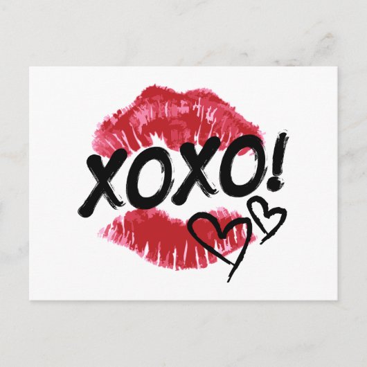 Der glückliche Valentinstag | XOXO Postkarte (Vorderseite)