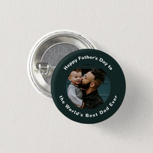 Der glückliche Vatertag | Benutzerdefiniertes Foto Button (Vorne & Hinten)