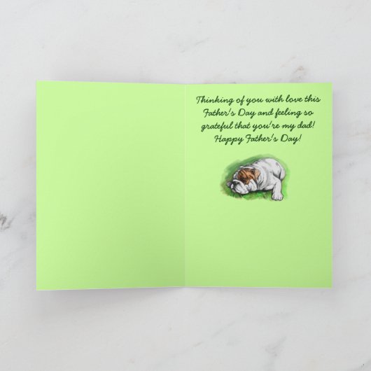 Der glückliche Vatertag: Bulldogge Karte (Innenseite)