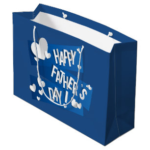Der glückliche Vatertag - Geschenk-Tasche groß Große Geschenktüte