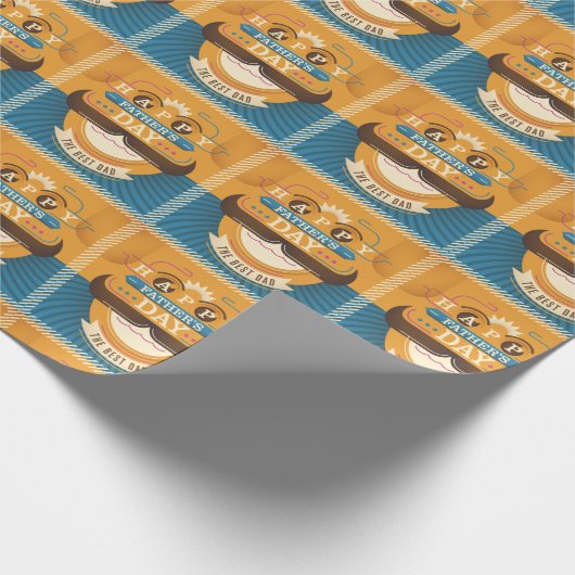 Der glückliche Vatertag Geschenkpapier (Ecke)