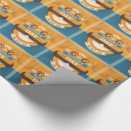 Der glückliche Vatertag Geschenkpapier (Ecke)