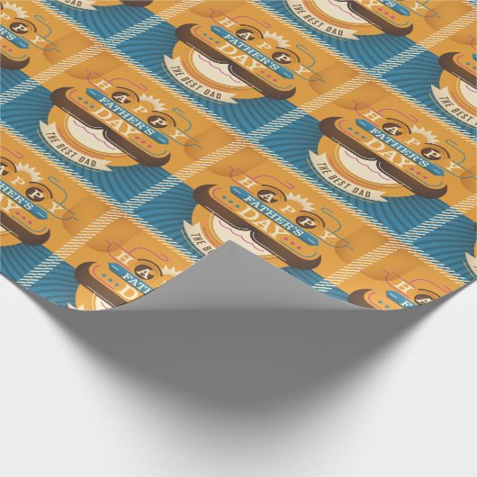 Der glückliche Vatertag Geschenkpapier (Ecke)