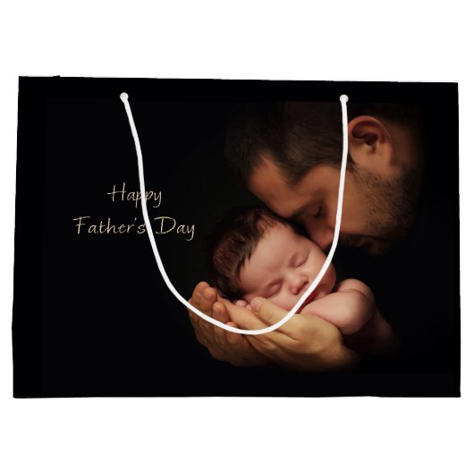 Der glückliche Vatertag Große Geschenktüte (Rückseite)