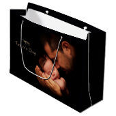 Der glückliche Vatertag Große Geschenktüte (Vorderseite Schrägansicht)