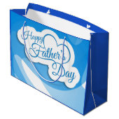 Der glückliche Vatertag Große Geschenktüte (Rückseite Schrägansicht)