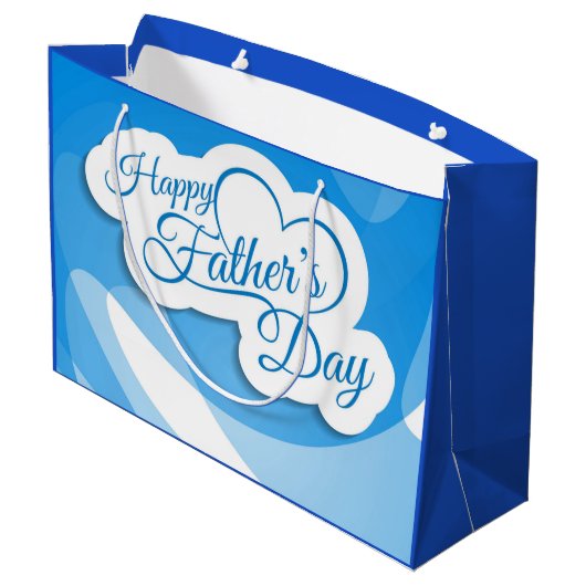 Der glückliche Vatertag Große Geschenktüte (Rückseite Schrägansicht)